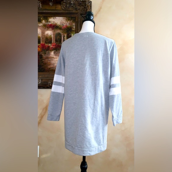 LOVE FIRE BASEBALL sleeve comfy jersey knit dress women’s size large - Picture 4 of 9